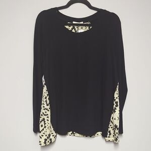 NWT Self Black and Cream Blouse